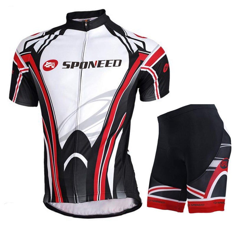 sponeed Cycling Shorts Jersey Pants Bike Shirt Outdoor Sportwear Bicycle Short Sleeve Sets US XL - Image 1